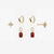 Garnet North Star Florentine Earring Bundle