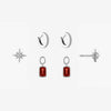 Garnet North Star Florentine Earring Bundle