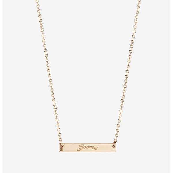 Oklahoma Vintage Sooners Horizontal Bar Necklace