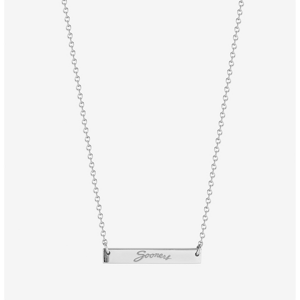 Oklahoma Vintage Sooners Horizontal Bar Necklace