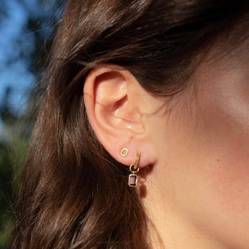 Ohio State Florentine Earring Bundle shown on figure in gold