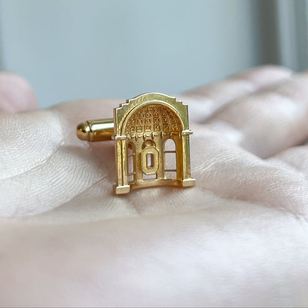 Ohio State Rotunda Cufflink laydown shown in gold