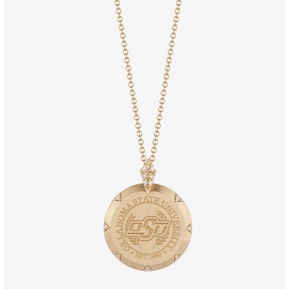 Oklahoma State 7-Point Diamond Pendant