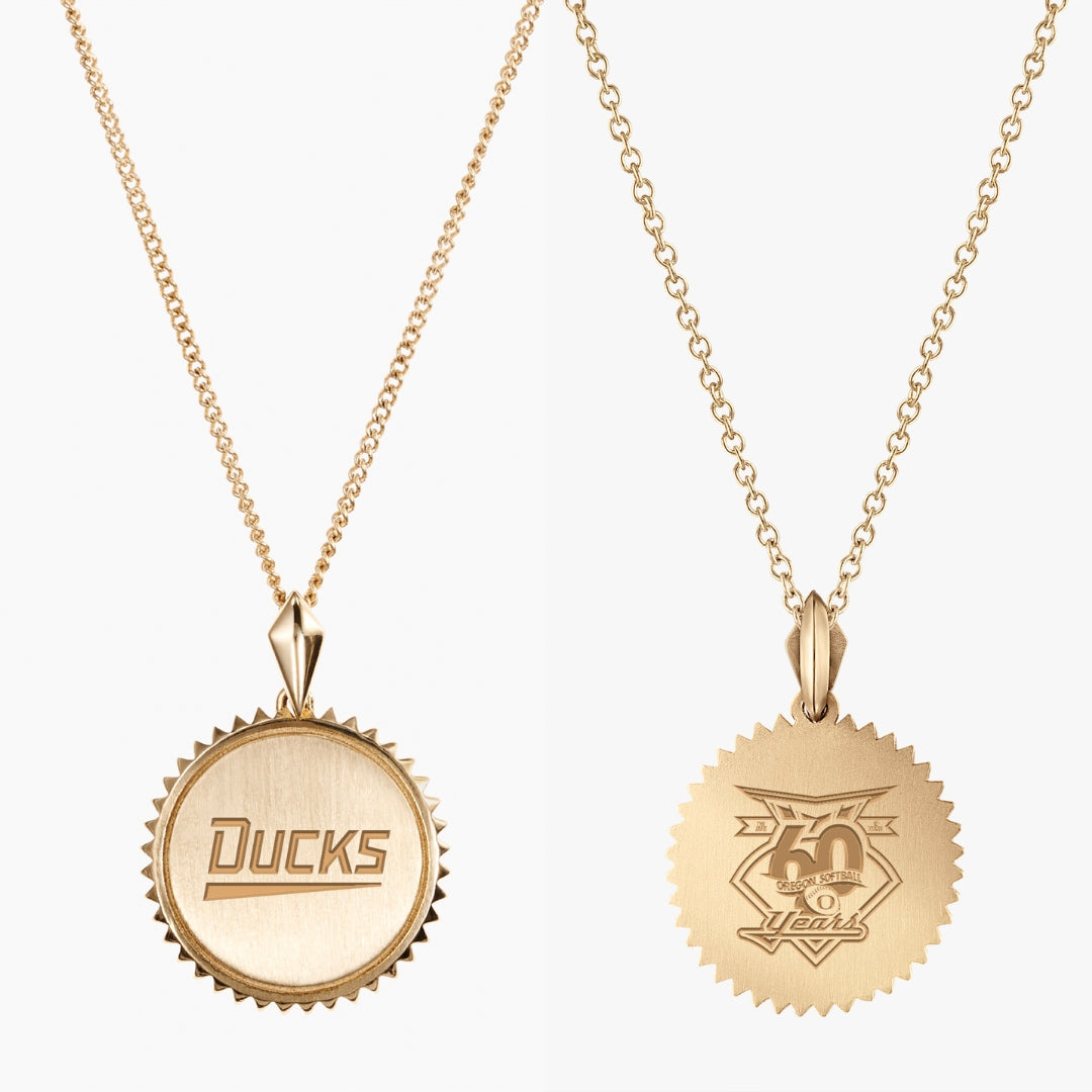 Oregon Softball 60th Anniversary Sunburst Pendant - Copy