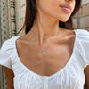 Organic Petite Necklace shown on figure in gold with Link Chain Choker