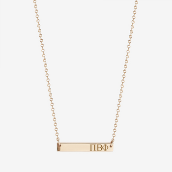 Pi Beta Phi Horizontal Bar Necklace in Cavan Gold and 14K Gold