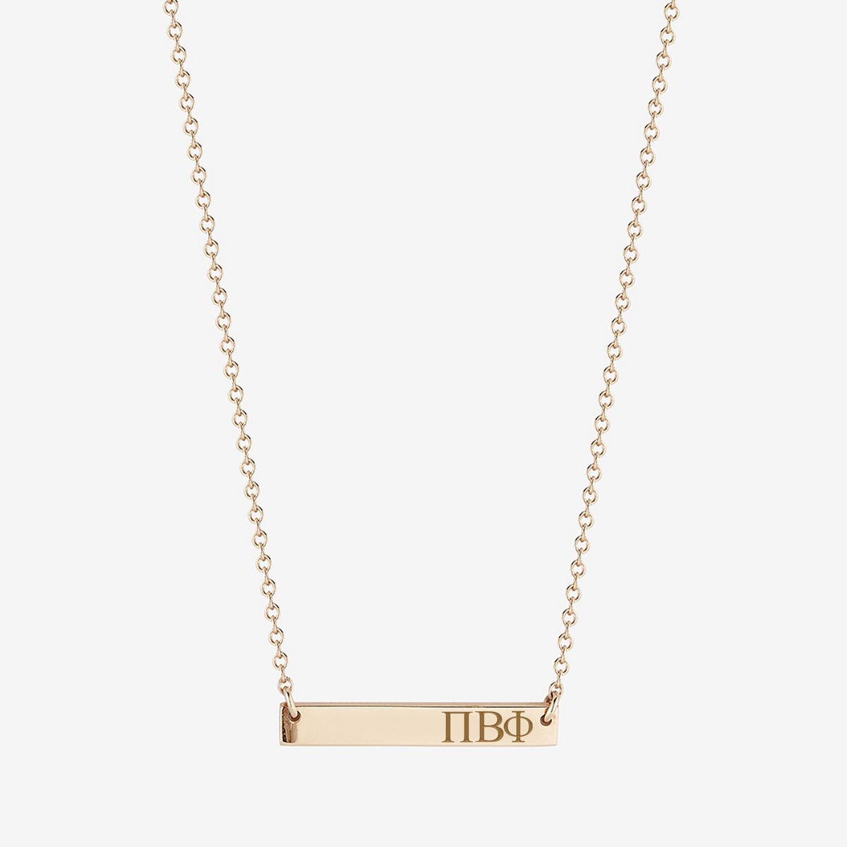 Pi Beta Phi Horizontal Bar Necklace in Cavan Gold and 14K Gold