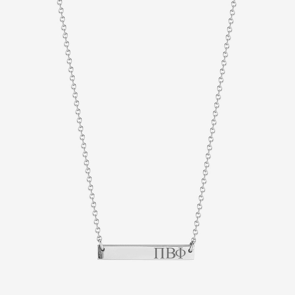 Pi Beta Phi Horizontal Bar Necklace in Sterling Silver