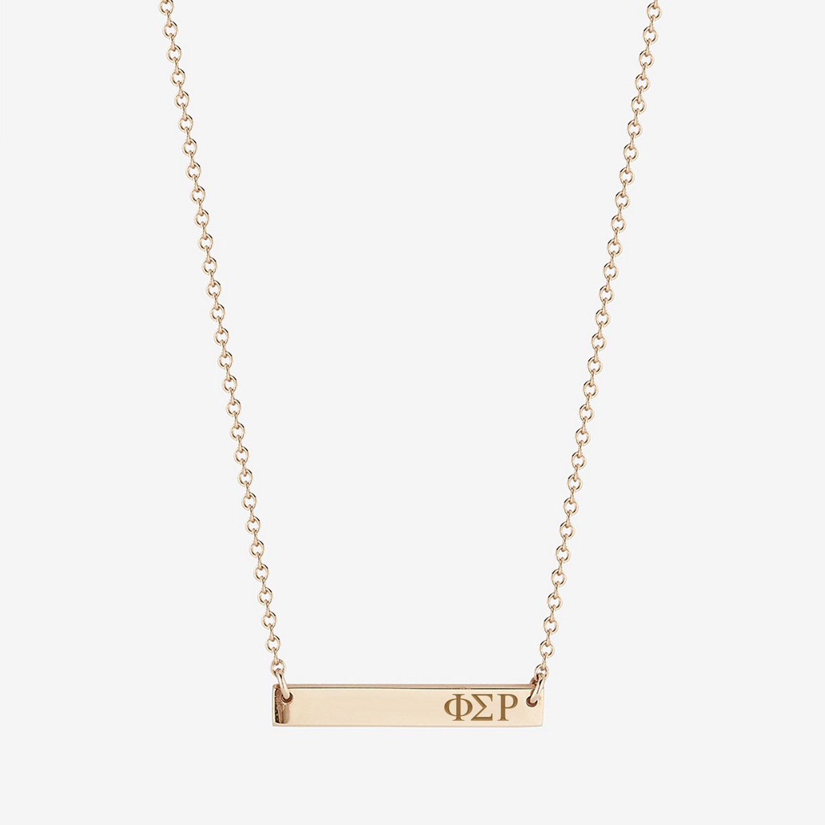 Phi Sigma Rho Horizontal Bar Necklace in Cavan Gold and 14K Gold