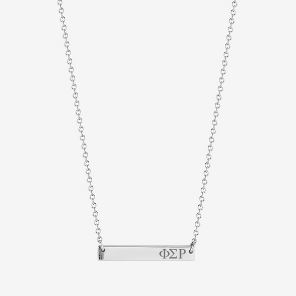 Phi Sigma Rho Horizontal Bar Necklace in Sterling Silver