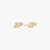 Purdue P Stud Earring Pair Gold 