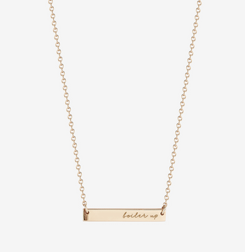 Purdue Boiler Up Horizontal Bar Necklace