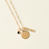 Purdue Sunburst Bundle shown in gold with Coordinates Bar and Link Chain laydown