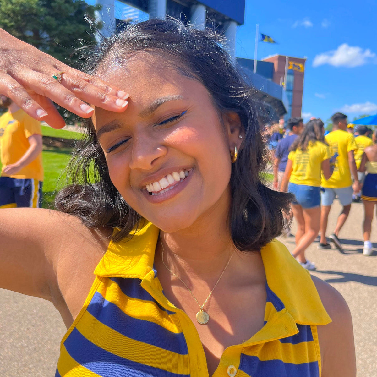 Michigan Sunburst Crest Pendant