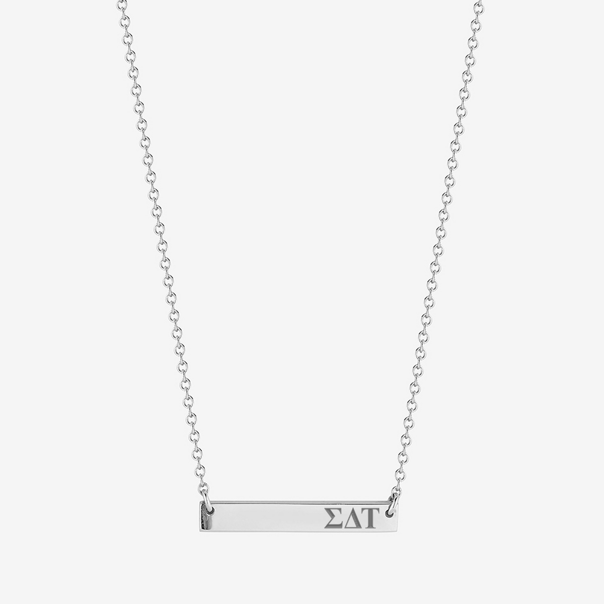 Sigma Delta Tau Horizontal Bar Necklace in Sterling Silver