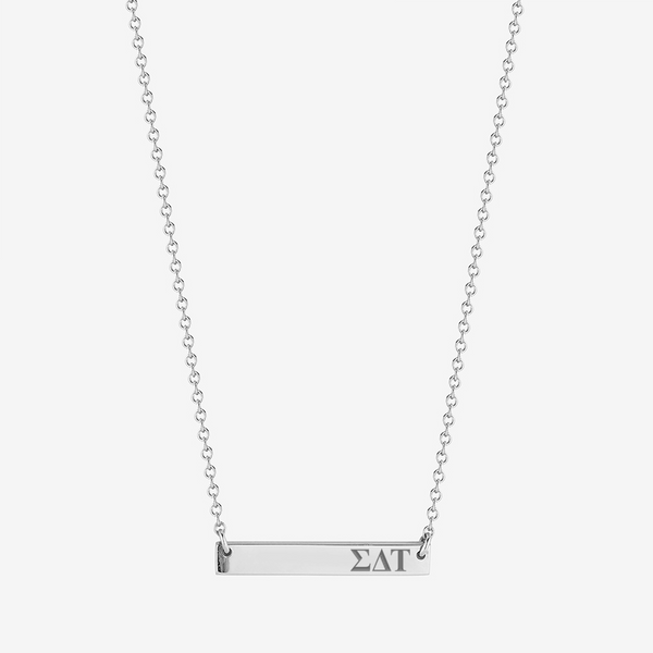 Sigma Delta Tau Horizontal Bar Necklace in Sterling Silver