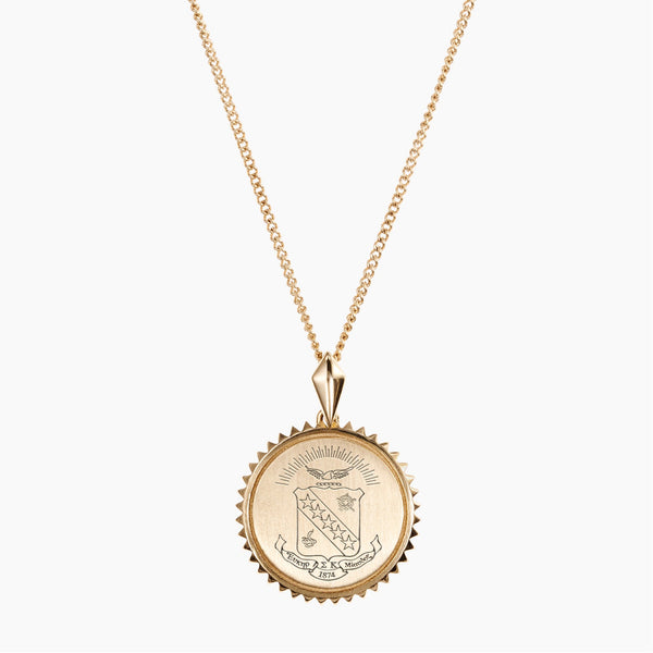 Gold Sigma Kappa Sunburst Crest Necklace