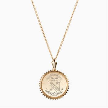 Gold Sigma Kappa Sunburst Crest Necklace