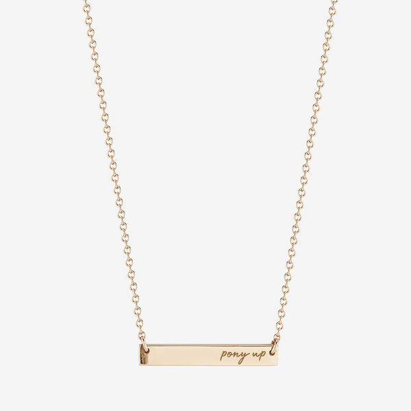 SMU Pony Up Horizontal Bar Necklace