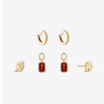 USC Trojan Head Florentine Earring Bundle