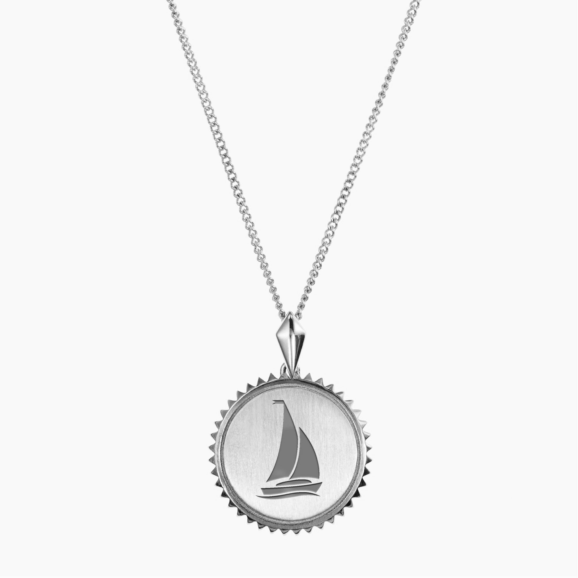 Tri Sigma Sunburst Sailboat Necklace