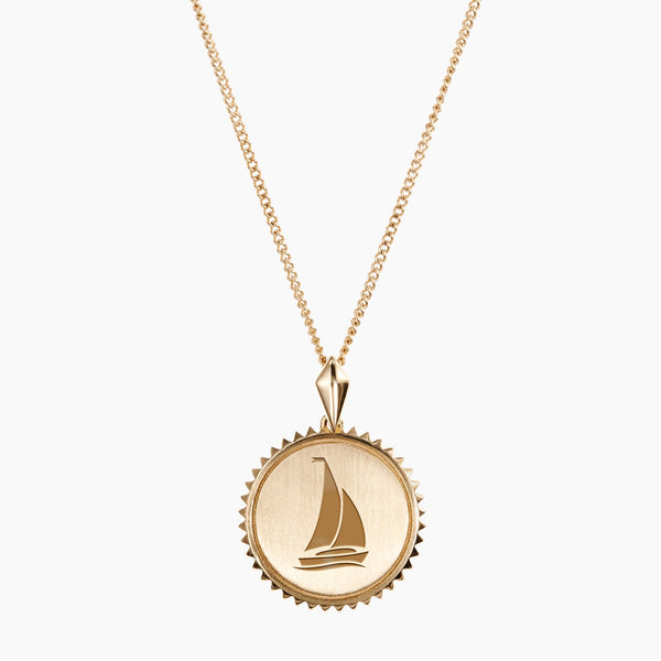 Gold Sigma Sigma Sigma Sunburst Sail Necklace