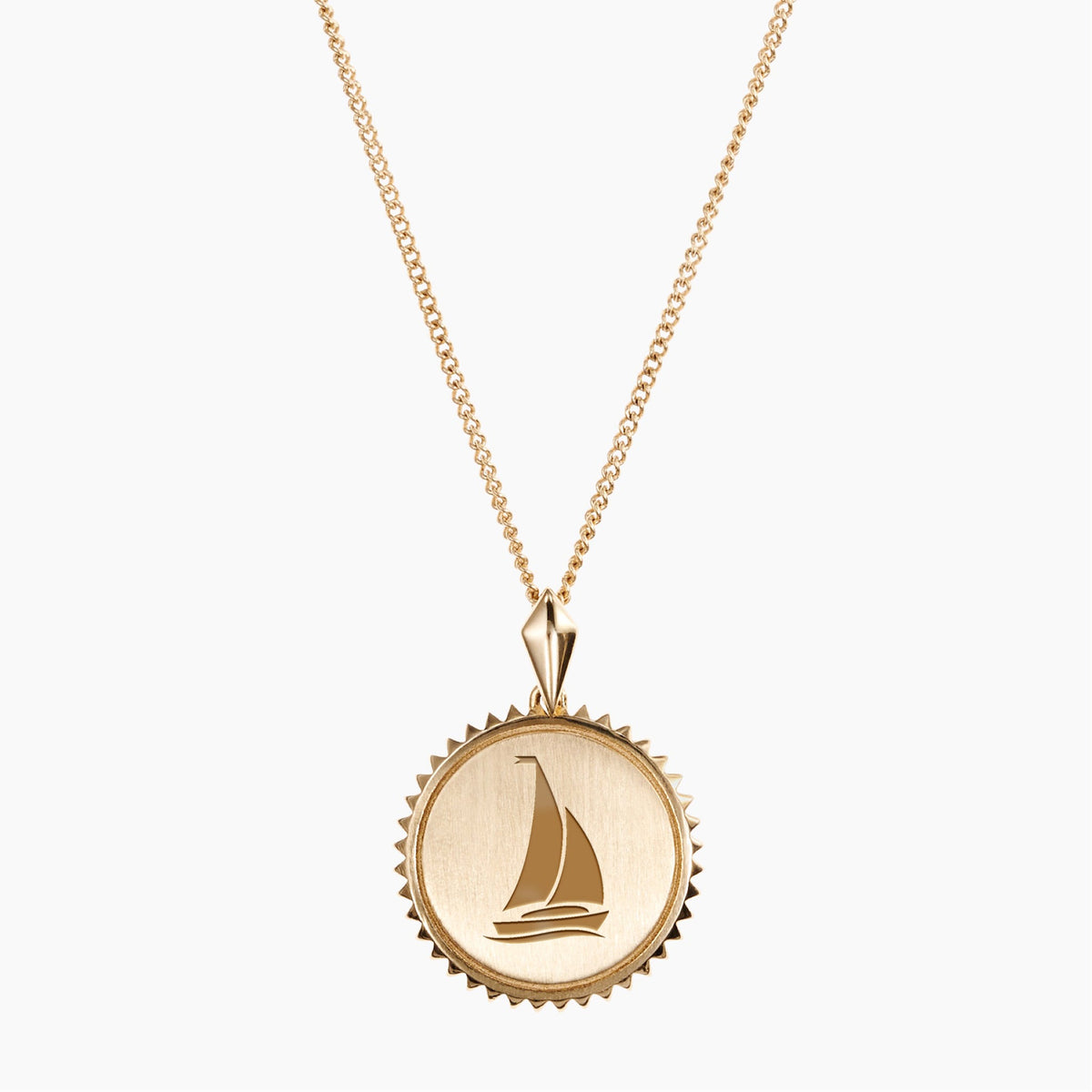 Gold Sigma Sigma Sigma Sunburst Sail Necklace