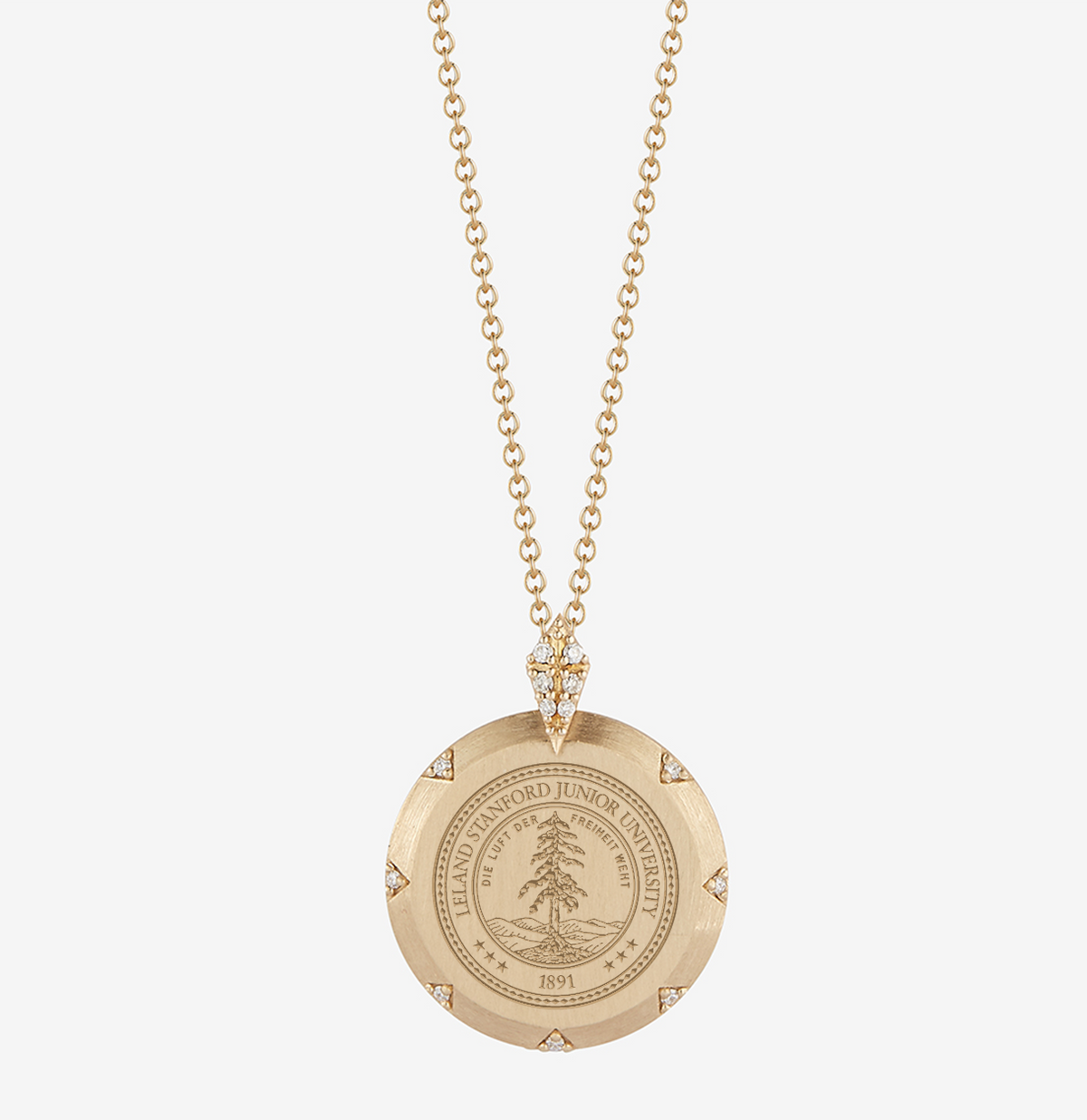 Stanford Crest 7-Point Diamond Pendant