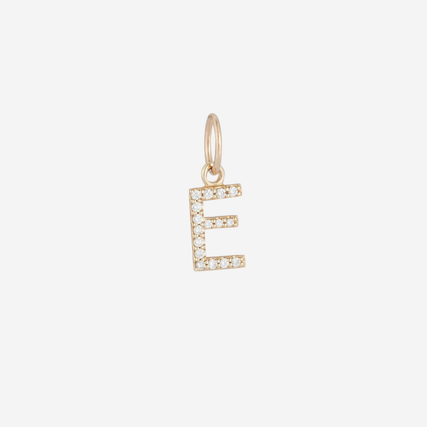 Diamond Letter E 14K Gold