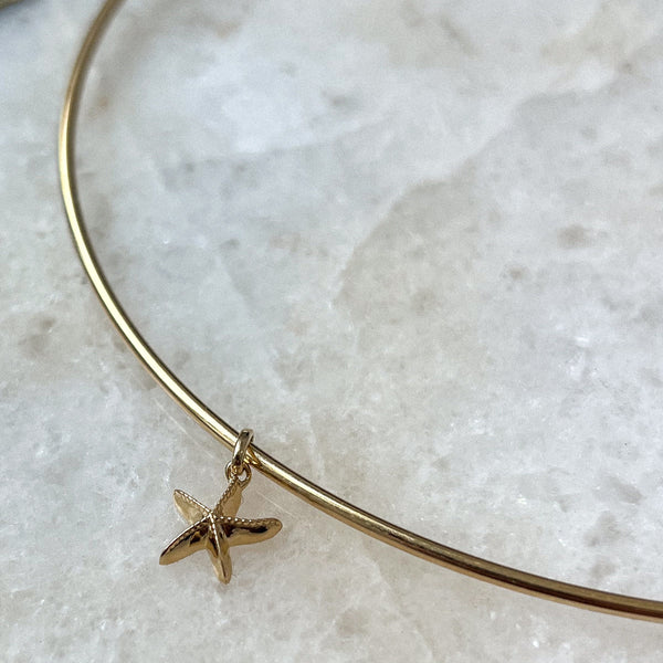Starfish Charm shown on Neck Collar in gold