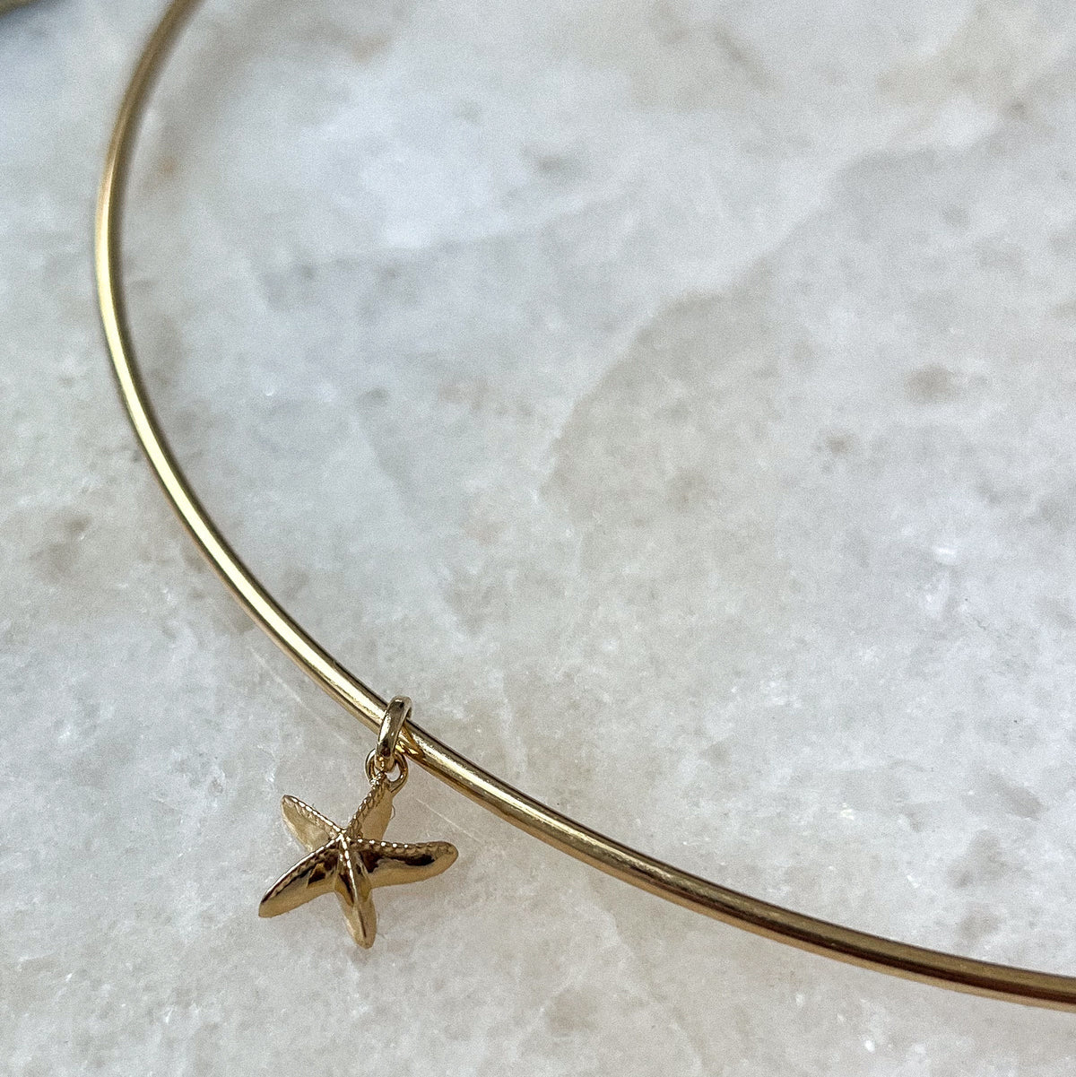 Starfish Charm shown on Neck Collar in gold