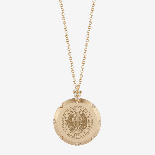 Texas A&M Crest 7-Point Diamond Pendant