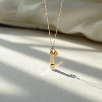 UT Tower Architecture Bundle Necklace with Citrine Gemstone