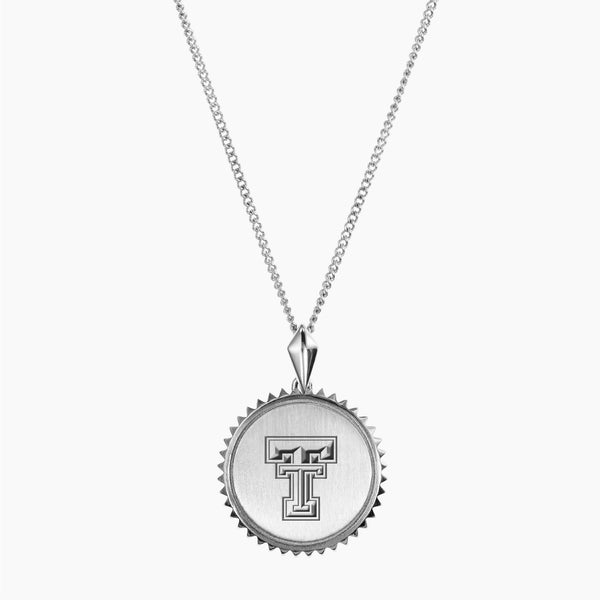 Silver Texas Tech Sunburst Necklace