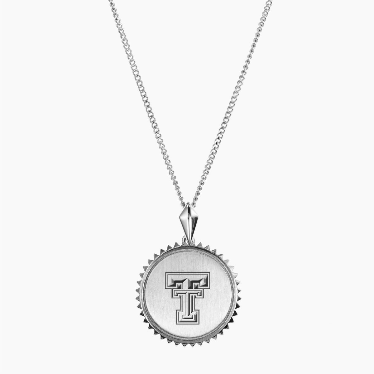 Silver Texas Tech Sunburst Necklace