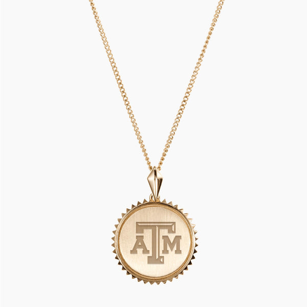 Gold Texas A&M Sunburst Necklace