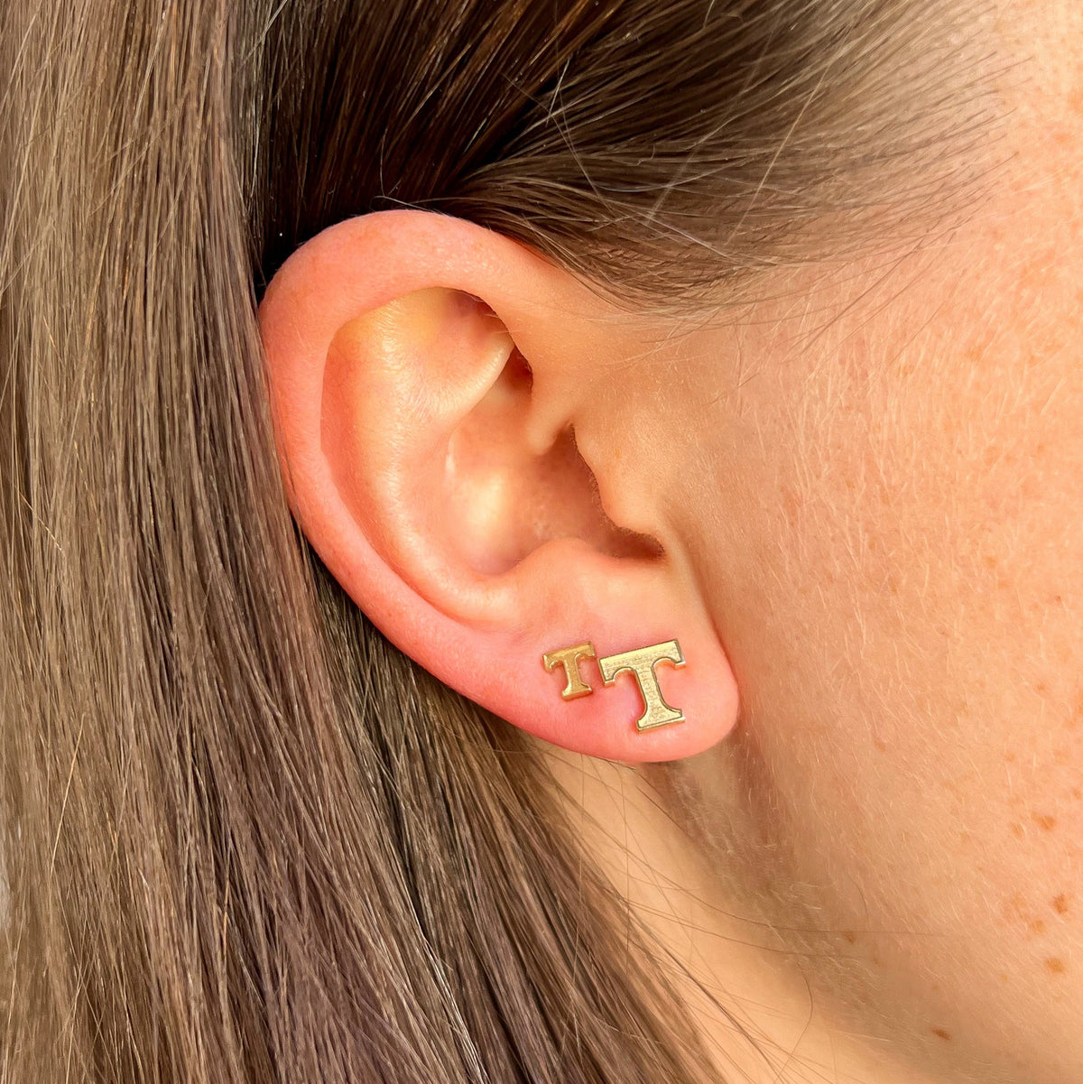 Tennessee T Letter Stud Earring