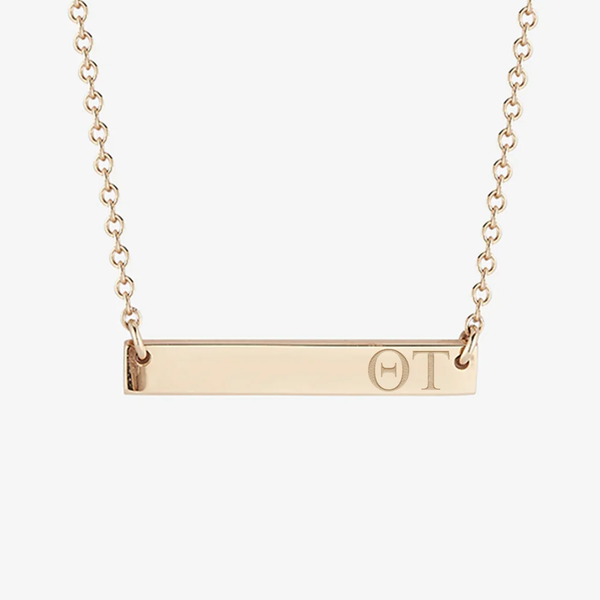 Theta Tau Horizontal Bar Necklace