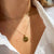 Penn State THON Sunburst Necklace shown on figure in gold with Link Chain Choker