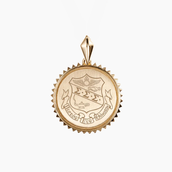 Tri Sigma Sunburst Crest Pendant