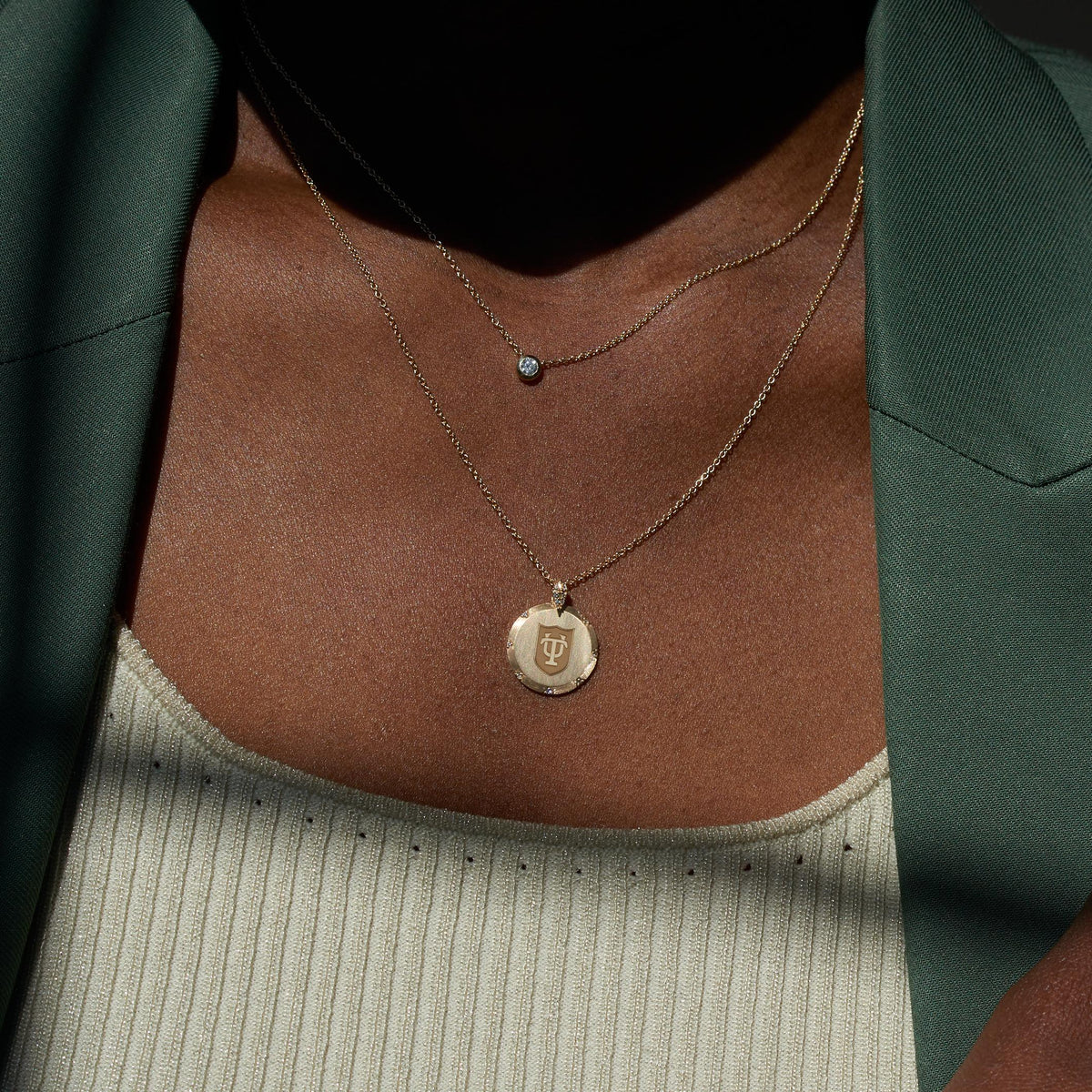 Tulane 7-Point Diamond Pendant