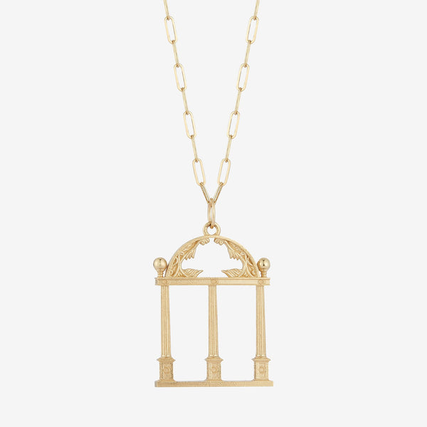 UGA Arch Large Pendant with Link Chain