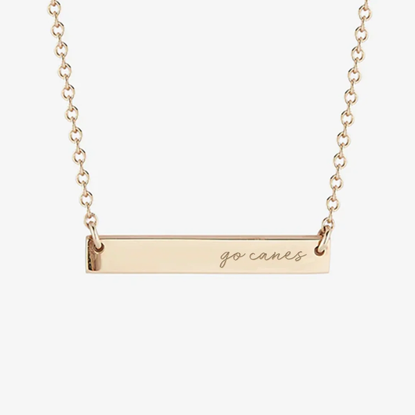 UMiami Go Canes Horizontal Bar Necklace