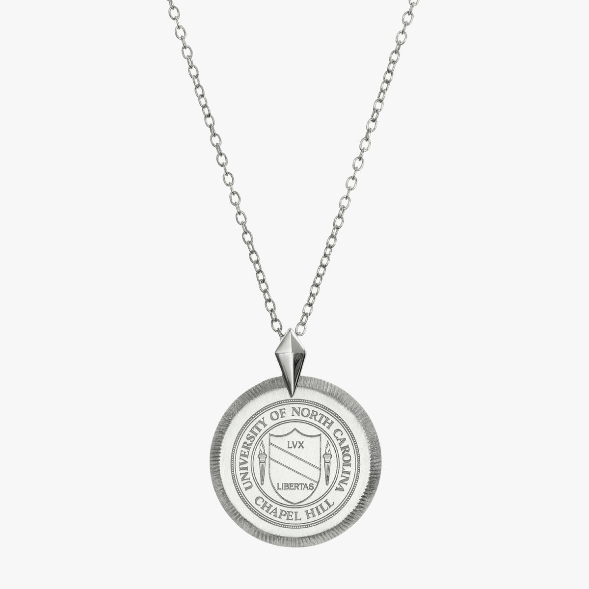 Silver Florentine Crest Necklace Petite