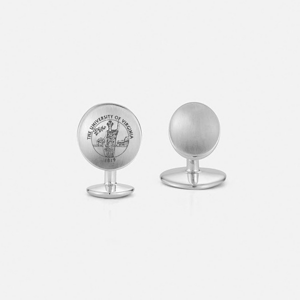 UVA Crest Silver Cufflinks