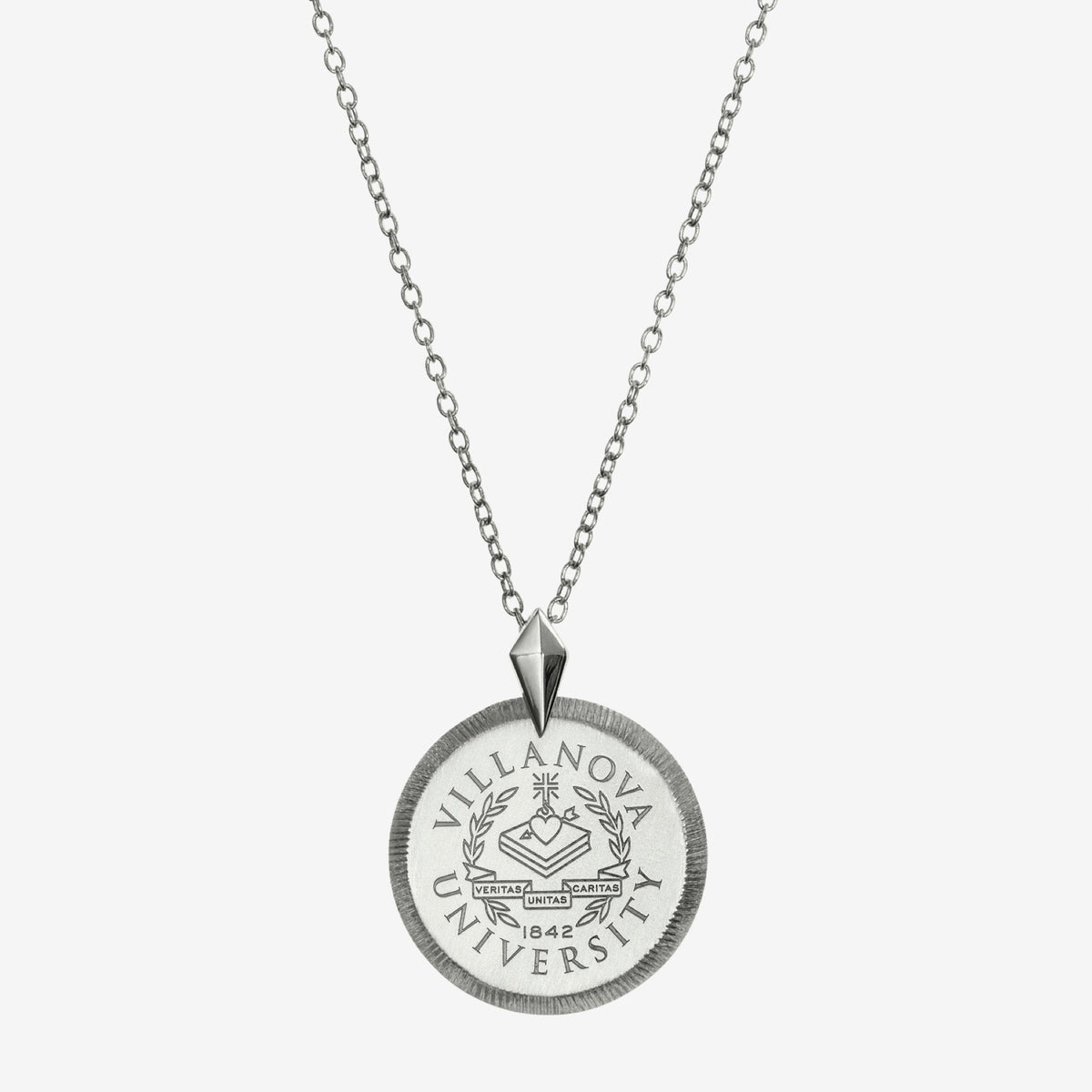 Silver Villanova Florentine Crest Necklace Petite