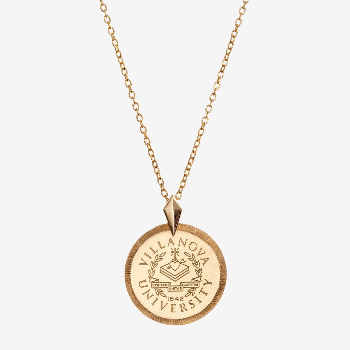 Gold Villanova Florentine Crest Necklace Petite