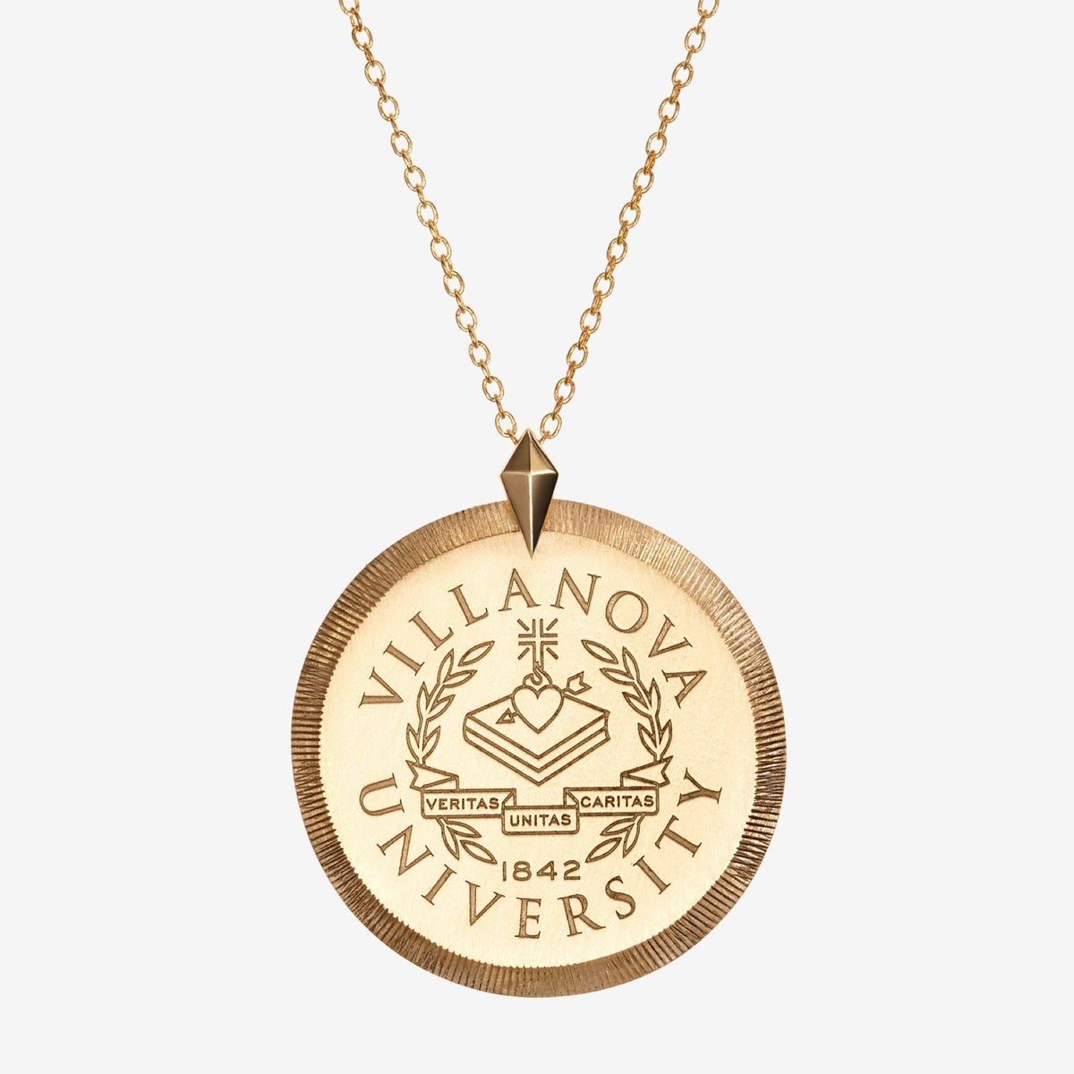 Gold Villanova Florentine Crest Necklace Large