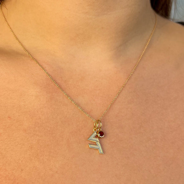 Virginia Tech VT Charm Bundle shown on figure in gold