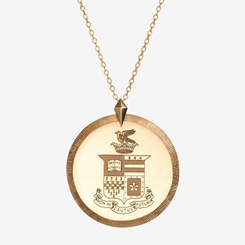 Gold Washington & Lee Florentine Crest Necklace Large